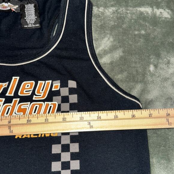 Harley-Davidson Performance Racing Y2K Tank Top Women's Large Black Sleeveless - Picture 6 of 7